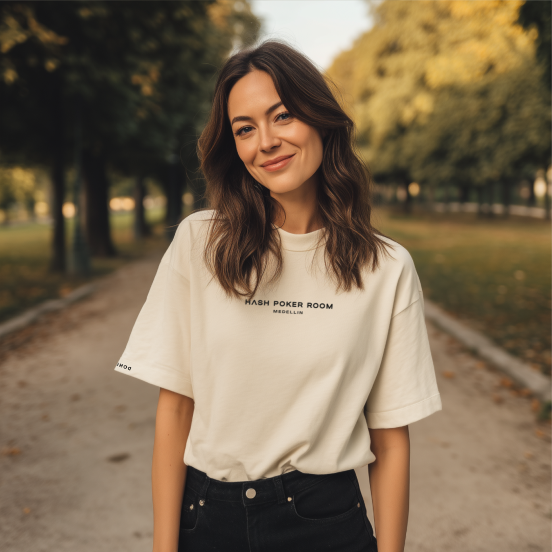 Camiseta Hash Poker Room - Marfil